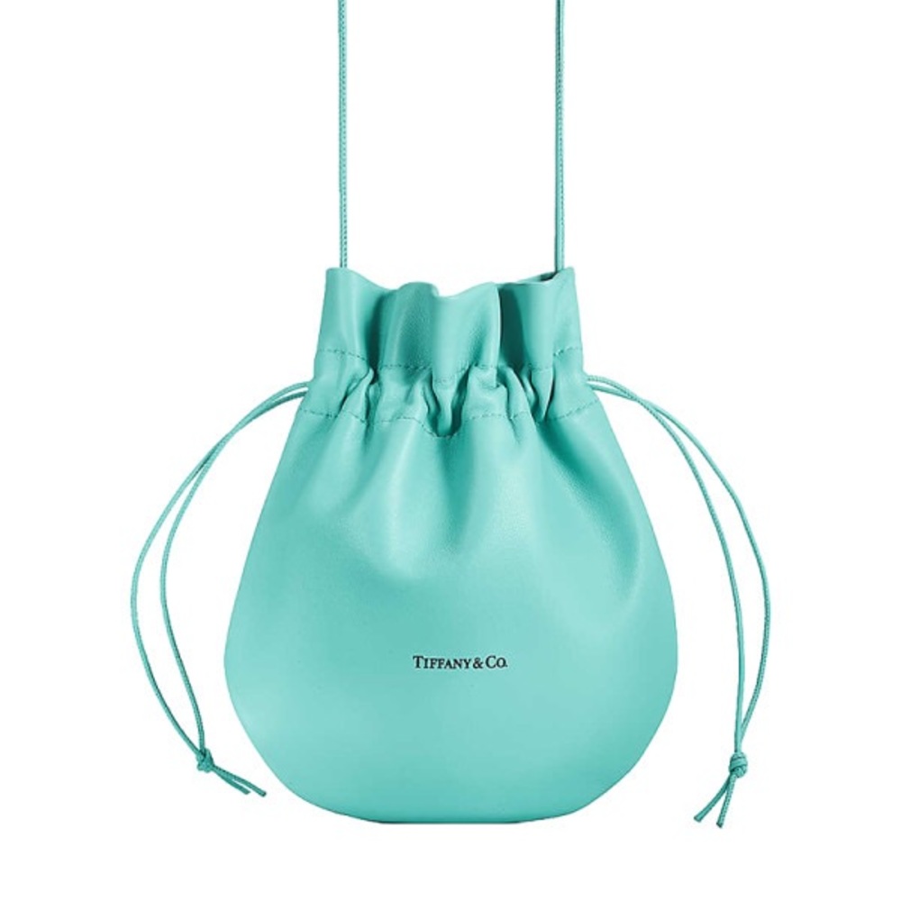 TIFFANY & CO. Purse - MEDIUM DRAWSTRING CROSSBODY POUCH Tiffany blue